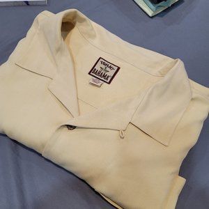 Light Yellow Tommy Bahama 100% Silk 2X Button Down